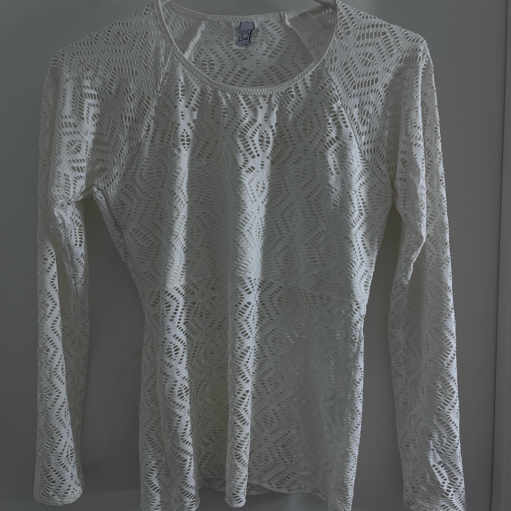BECCA Elegant White Lace Top